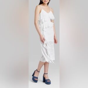 Wild Fable Floral Jacquard Ruffle Midi Dress - Size XL - NWT